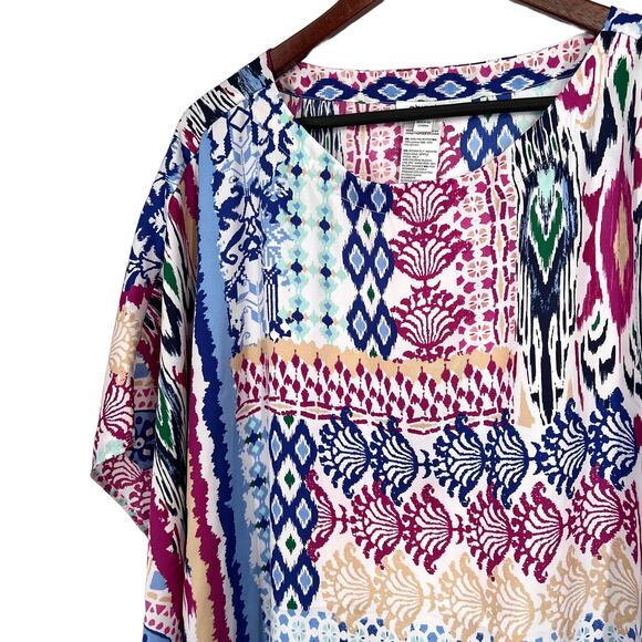 Chicos Size Large / XL Cover Up Kimono Blouse Shirt Top Boho Bohemian Beach Swim - Picture 3 of 7